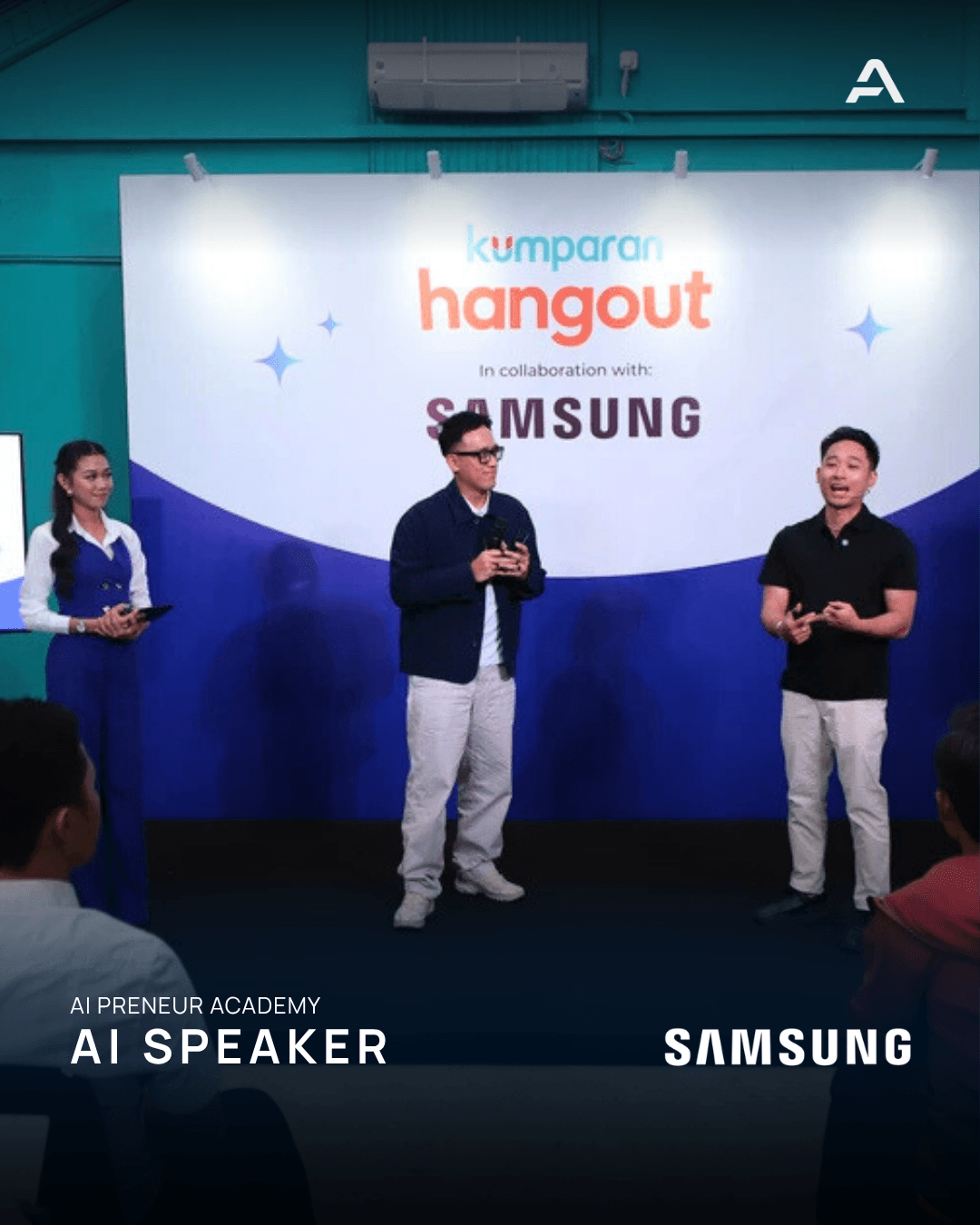 Freddie Kashawan sebagai AI Speaker di acara Kumparan Hangout bersama Samsung