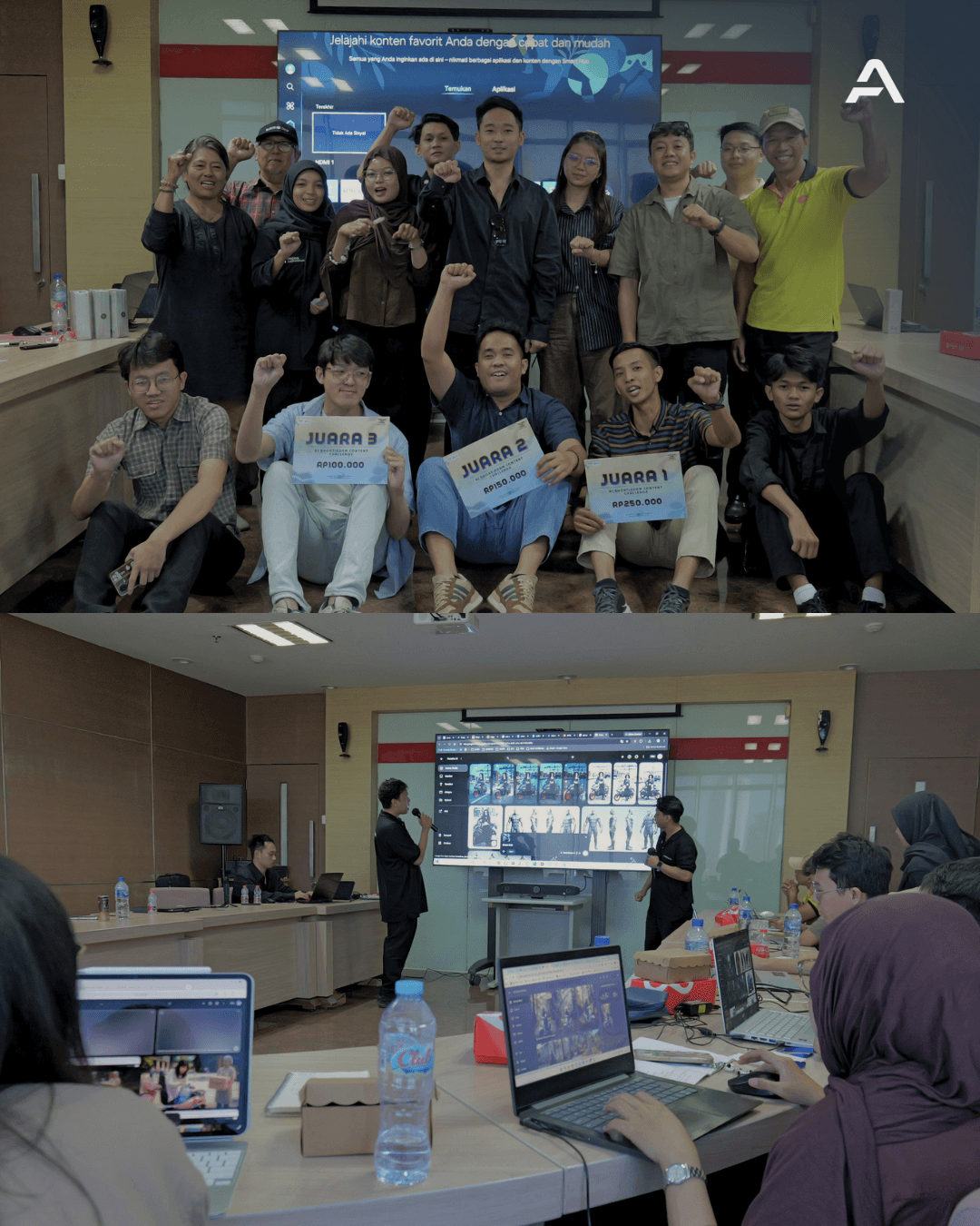 Peserta AIpreneur merayakan hasil AI Deepfusion Content Challenge
